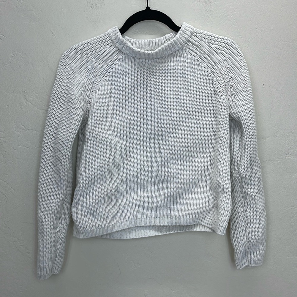 Quince Womens Fisherman Sweater Sz S Organic Cotton White
